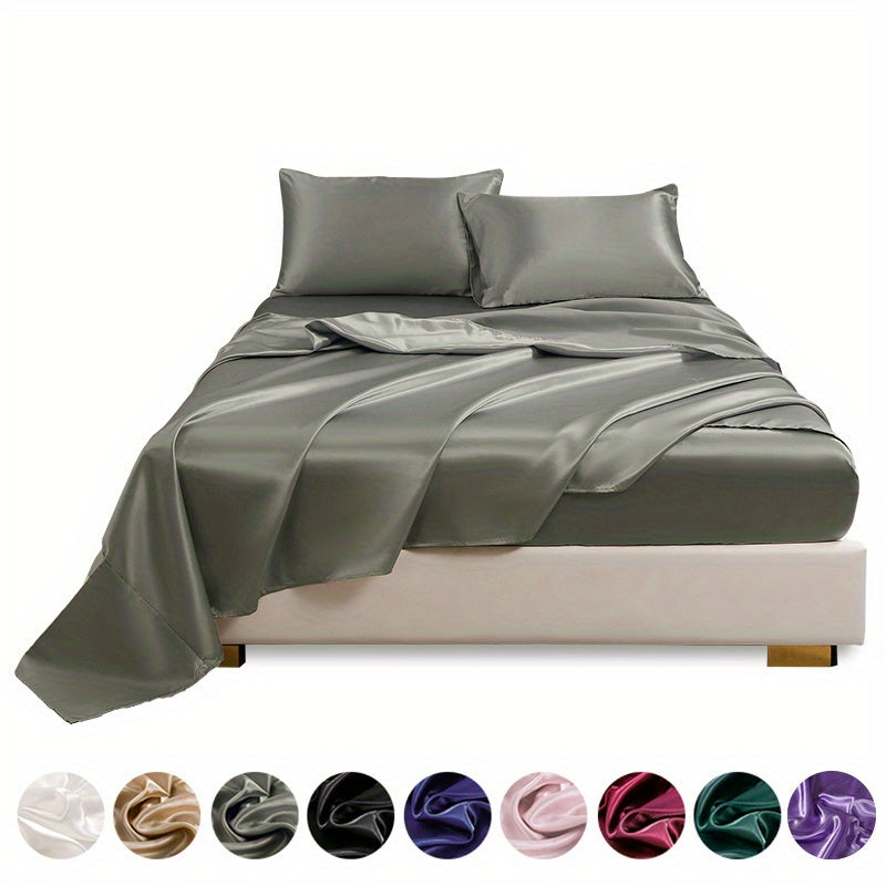 4pcs Satin Bed Sheet Four-Piece Set