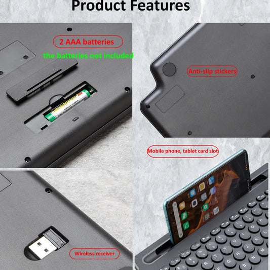 Wireless Magic Gaming BT Keyboard for Laptop Pc with Touch Screen Phone Stand