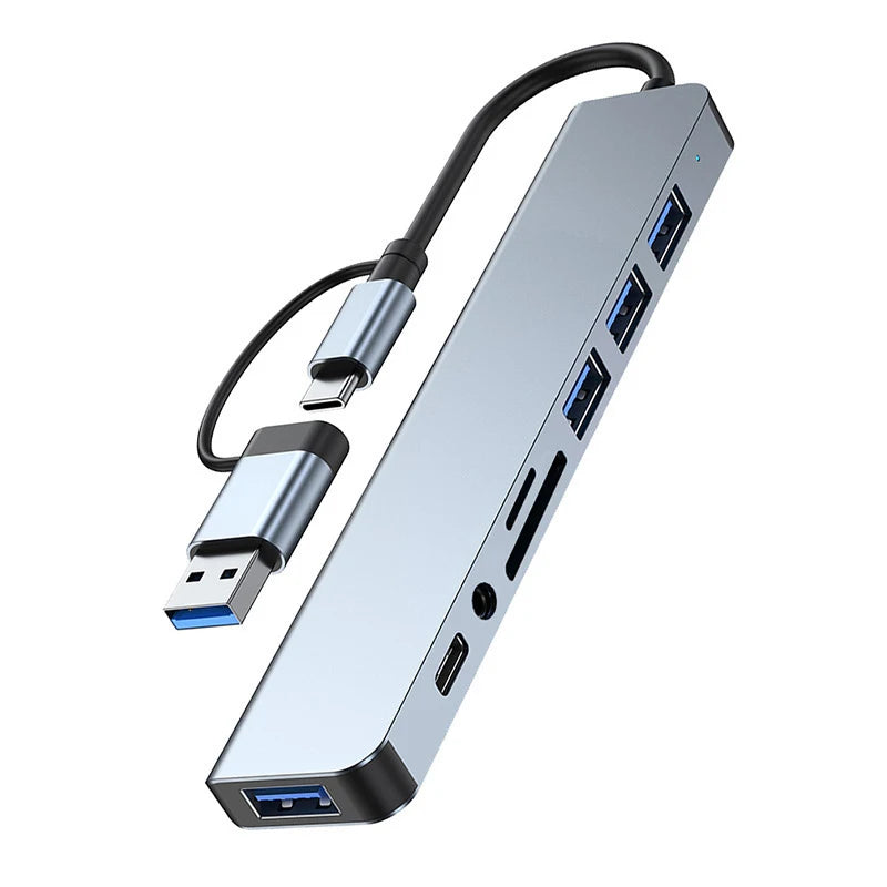 8 in 2 USB +Type C HUB Docking Station