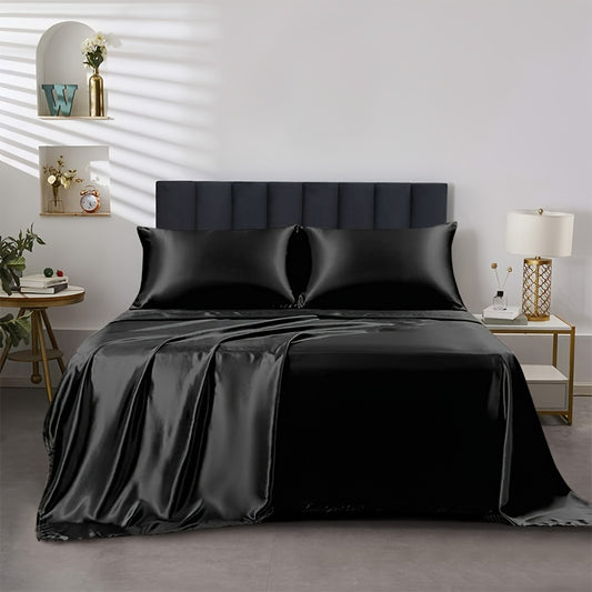 4pcs Satin Bed Sheet Four-Piece Set