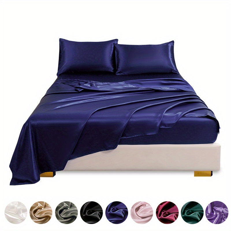 4pcs Satin Bed Sheet Four-Piece Set