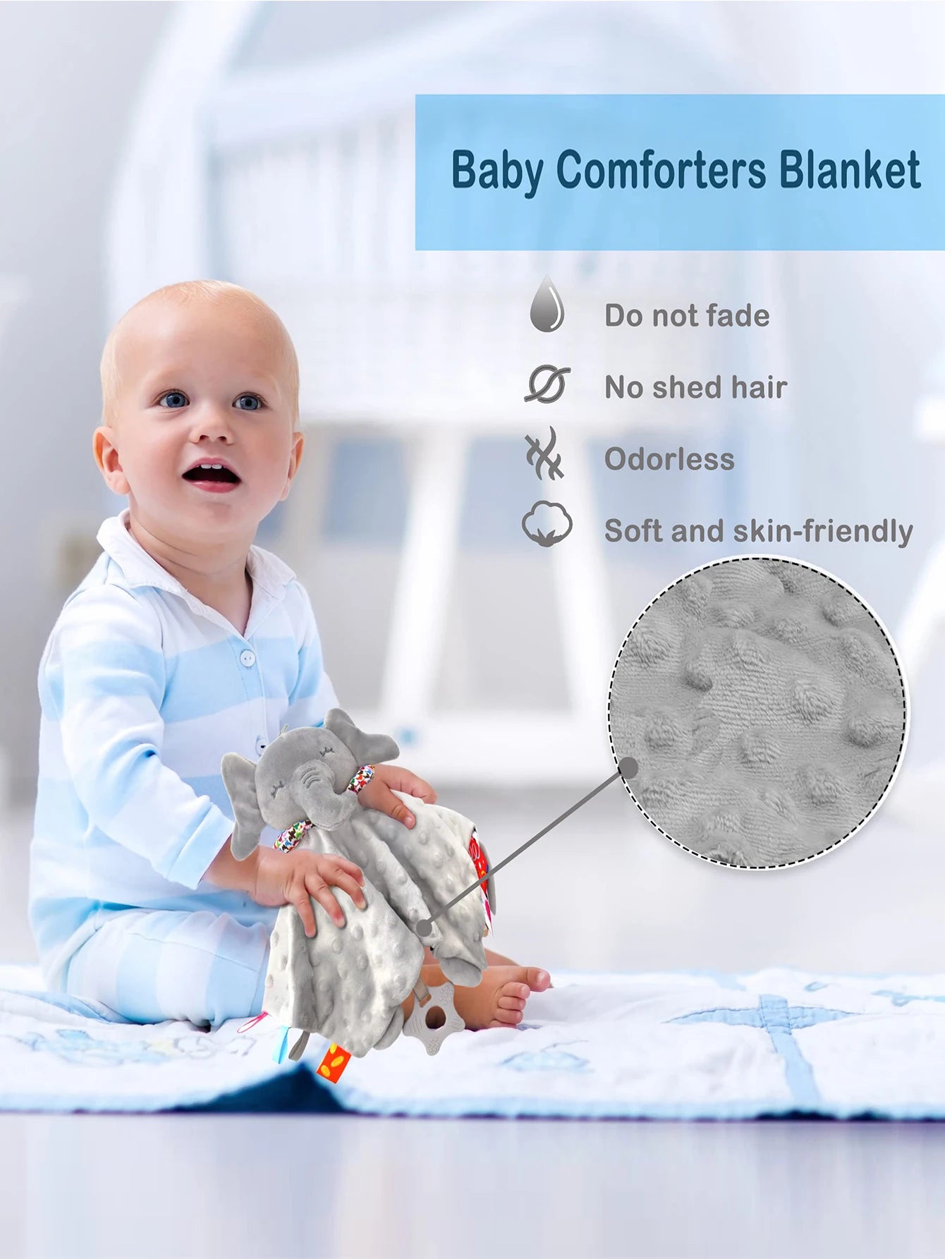 Elephant Baby Comforter Blanket Soft