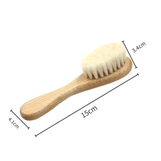 baby comb brush set newborn gift set Natural Wool beech Wooden Comb
