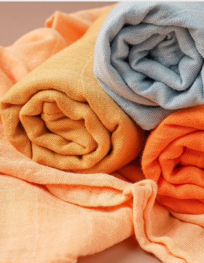 Kangobaby #My Soft Life# 5 Pieces Pack Multi-Functional Bamboo Cotton Muslin Blanket Baby Burp Cloth Set
