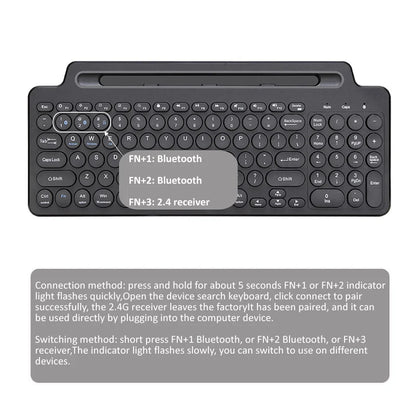 Wireless Magic Gaming BT Keyboard for Laptop Pc with Touch Screen Phone Stand