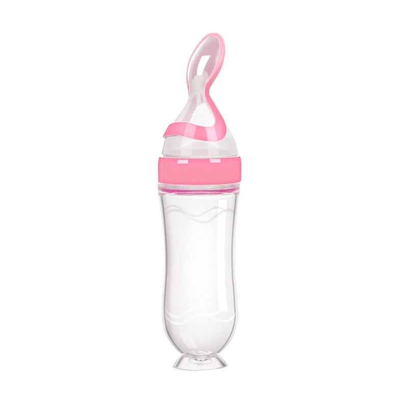 Silicone Baby Bottle With Spoon