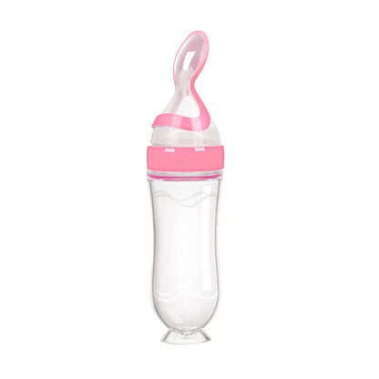 Silicone Baby Bottle With Spoon