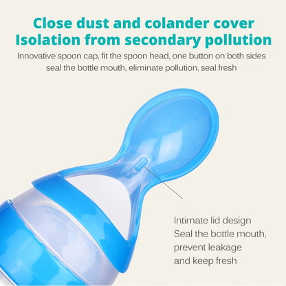Silicone Baby Bottle With Spoon