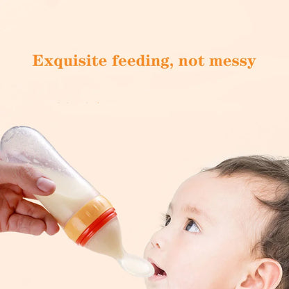 Silicone Baby Bottle With Spoon
