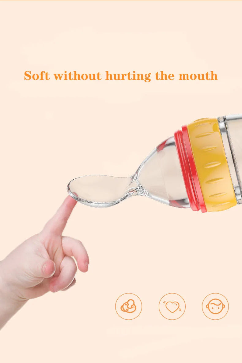 Silicone Baby Bottle With Spoon