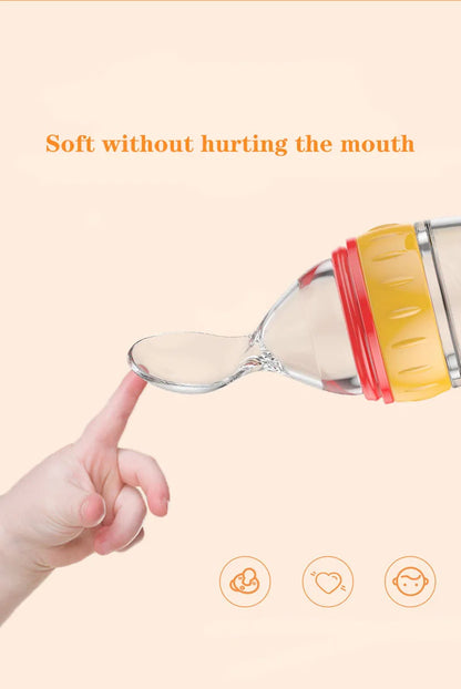 Silicone Baby Bottle With Spoon