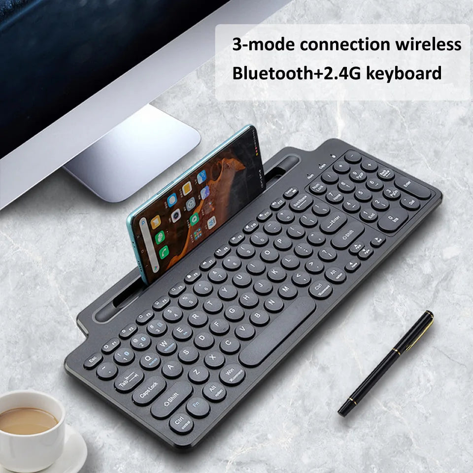 Wireless Magic Gaming BT Keyboard for Laptop Pc with Touch Screen Phone Stand