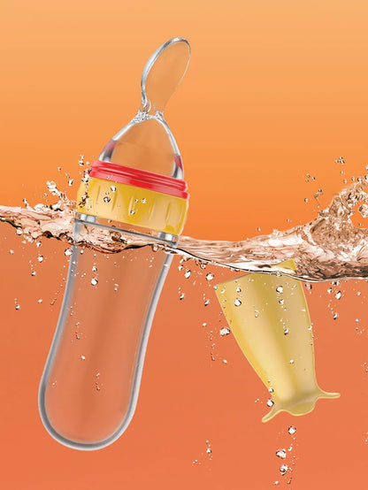 Silicone Baby Bottle With Spoon