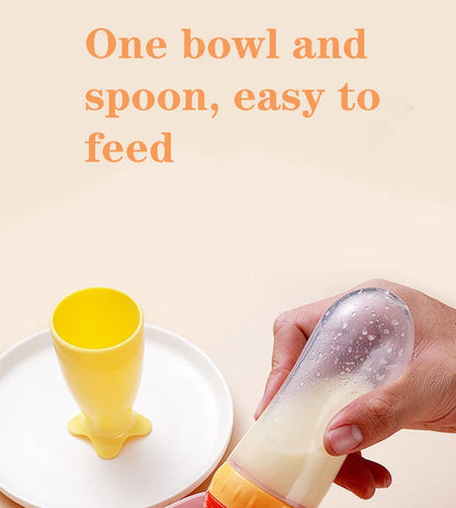 Silicone Baby Bottle With Spoon