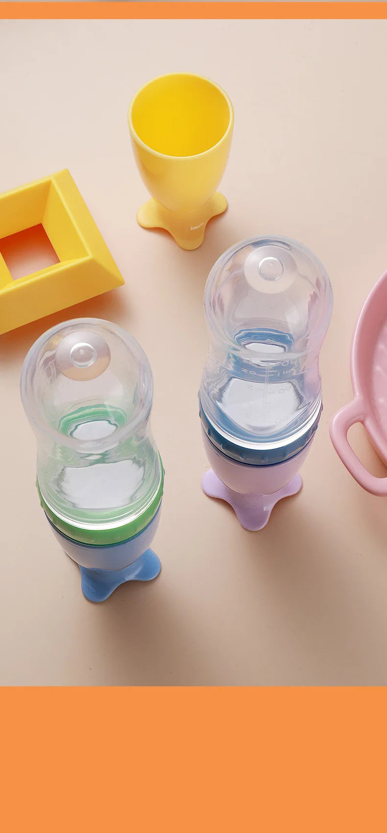 Silicone Baby Bottle With Spoon