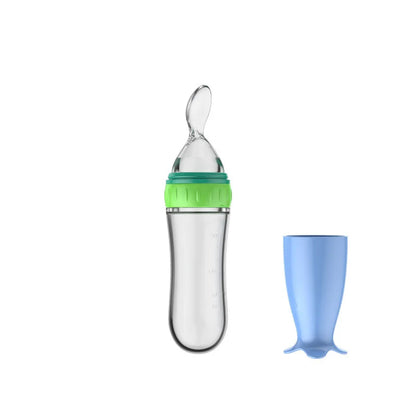 Silicone Baby Bottle With Spoon