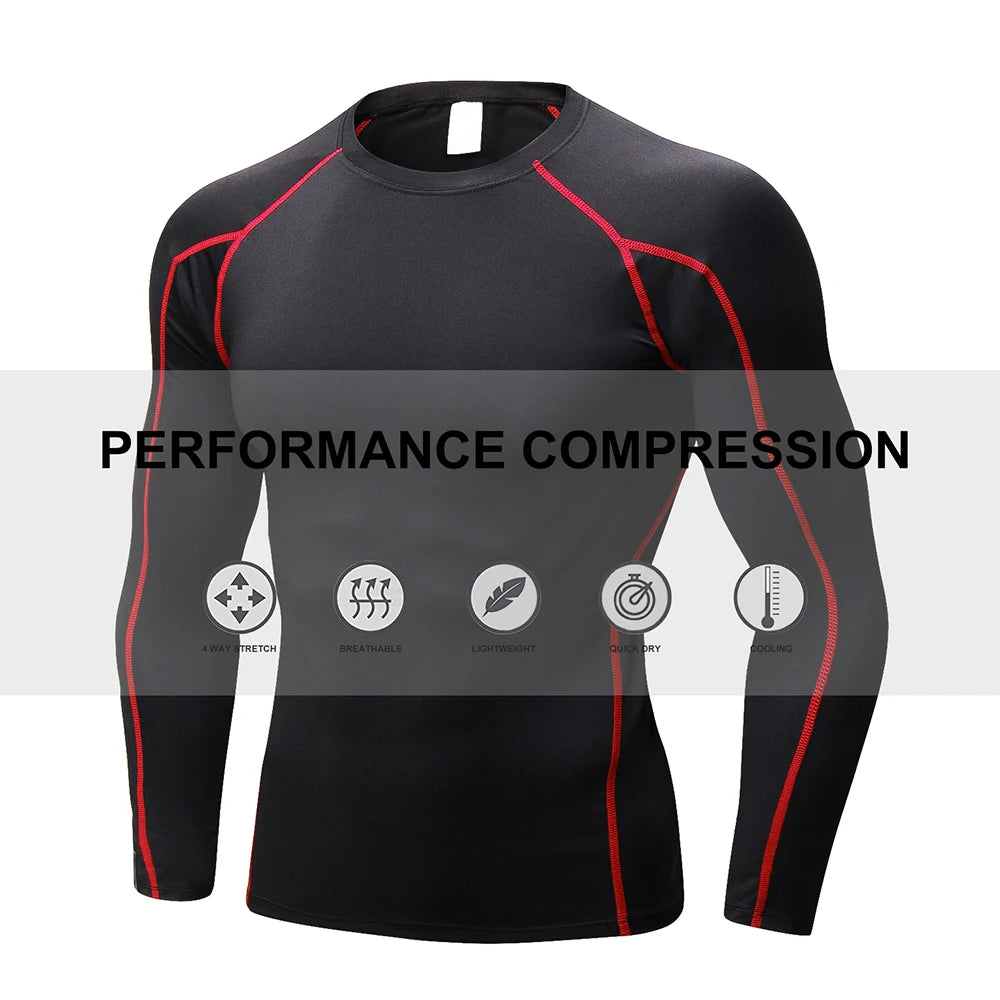 Compression Shirt Men Long Sleeve Gym Undershirts for Men Workout Workout Shirts Running Basketball Athletic Tights Baselayer