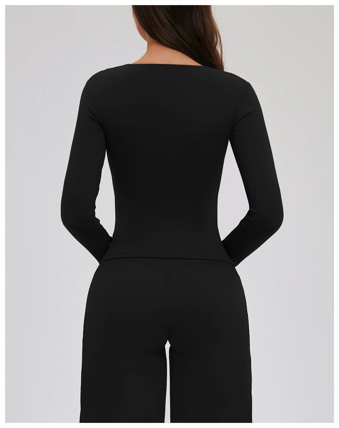 Compression Shirt Yoga Long Sleeve V Training Wear Tight Slim Fit Outdoor Running Fitness Sportswear Woman Gym Activewear