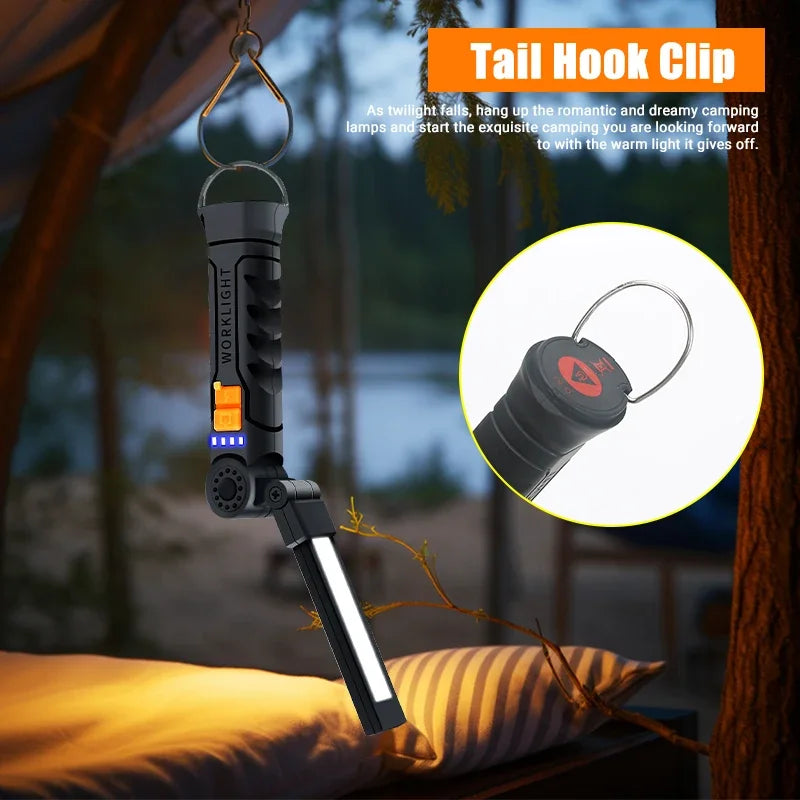 Portable COB LED Flashlight USB