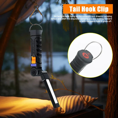 Portable COB LED Flashlight USB