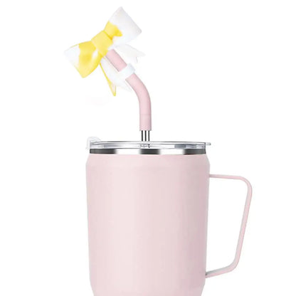 Bow Straw Cap Covers Toppers Silicone Accessories For Stanley Cups 30&40 Oz Tumbler And With 1pc Protective Boot ﻿
