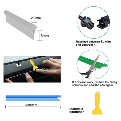 5M Car Interior Led Strip Light Neon