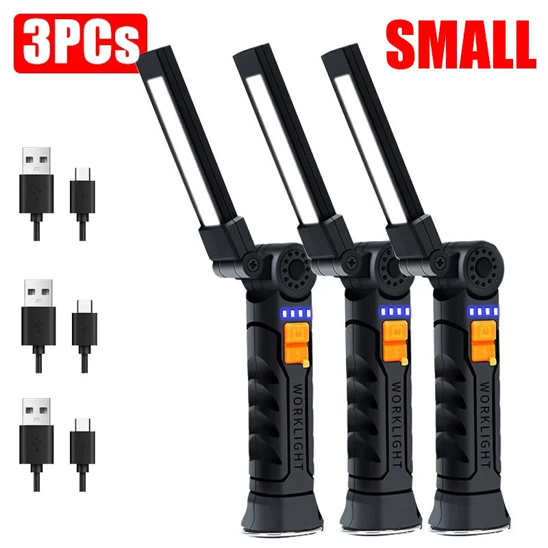 Portable COB LED Flashlight USB