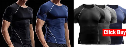 Compression T Shirt Men Bodybuilding Sportswear Short Sleeve Quick Dry Workout Shirts Sport Tops Tee Gym Running T-shirt Men