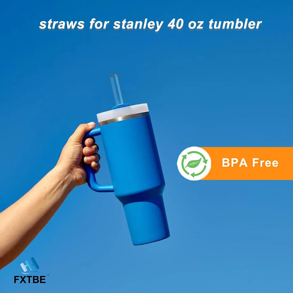 Straws for Stanley Cup, Straw for Stanley Cup 40 OZ, Replacement Straw for Stanley 40oz Tumbler, Tritan Straws with Straw Cleane