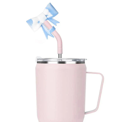 Bow Straw Cap Covers Toppers Silicone Accessories For Stanley Cups 30&40 Oz Tumbler And With 1pc Protective Boot ﻿