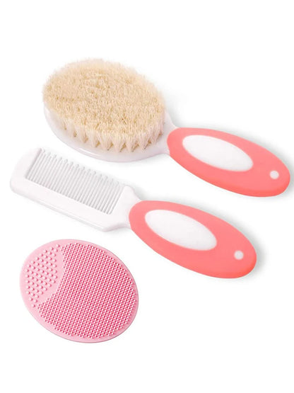 Baby Hair Brush Set for Newborn Toddlers Soft Bristles Cradle Cap Brush