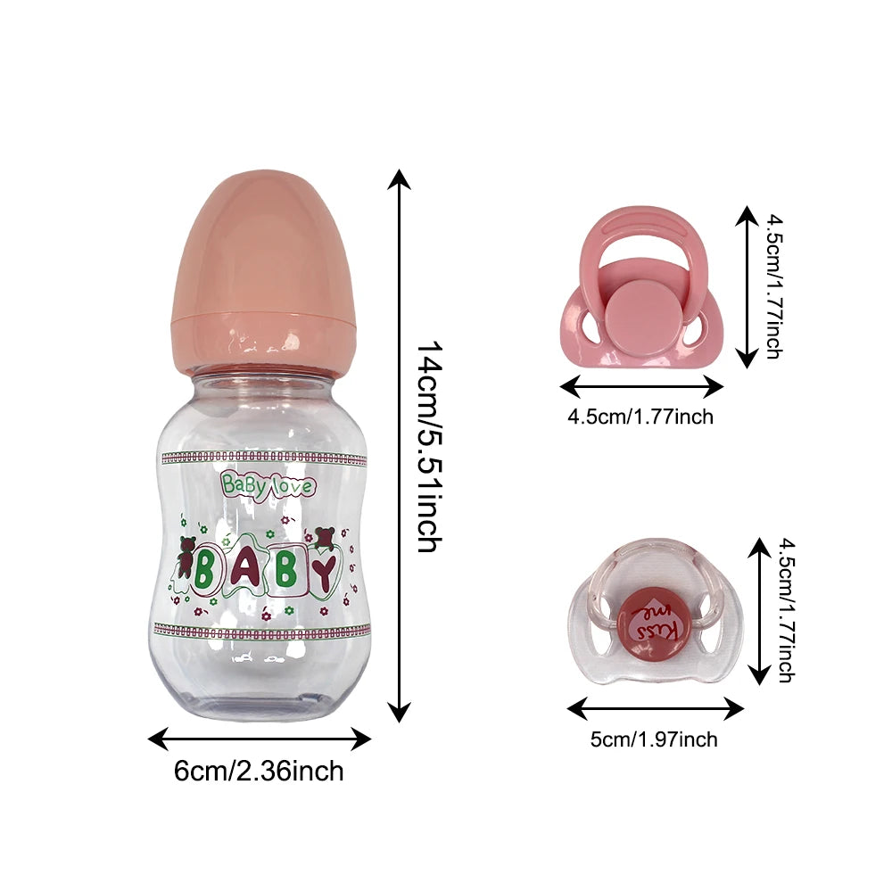 Baby Feeding Bottle To Fit Reborn Dolls Include(Pacifier*2, Feeding Bottle*1)