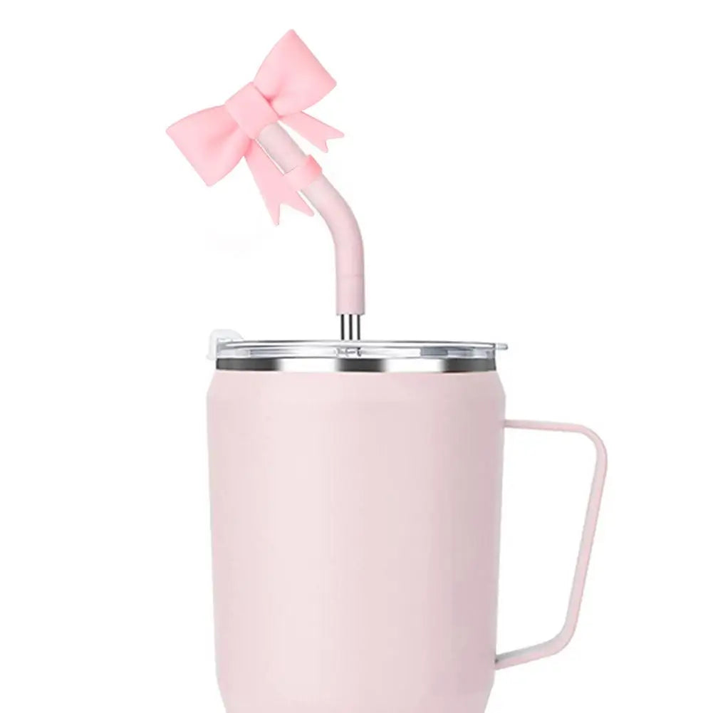 Bow Straw Cap Covers Toppers Silicone Accessories For Stanley Cups 30&40 Oz Tumbler And With 1pc Protective Boot ﻿