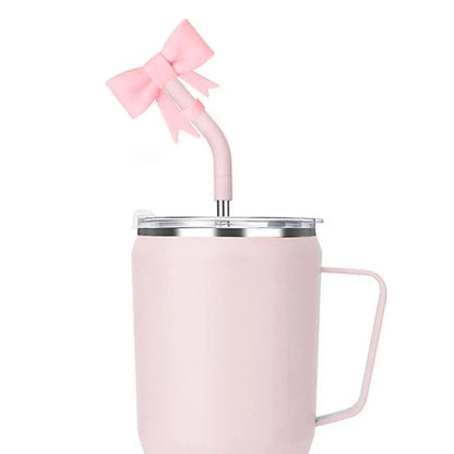 Bow Straw Cap Covers Toppers Silicone Accessories For Stanley Cups 30&40 Oz Tumbler And With 1pc Protective Boot ﻿