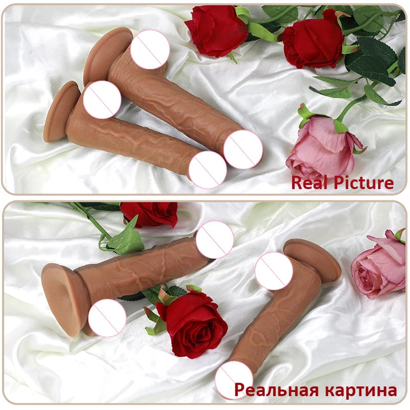 Dildo Realistic Penis With Strong Suction Cup Soft Dildo, Sex Toy For Female Masturbation Adult Supplies