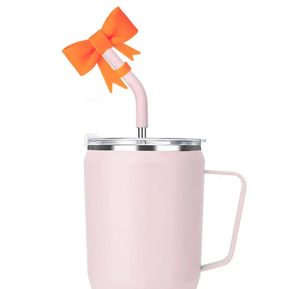 Bow Straw Cap Covers Toppers Silicone Accessories For Stanley Cups 30&40 Oz Tumbler And With 1pc Protective Boot ﻿