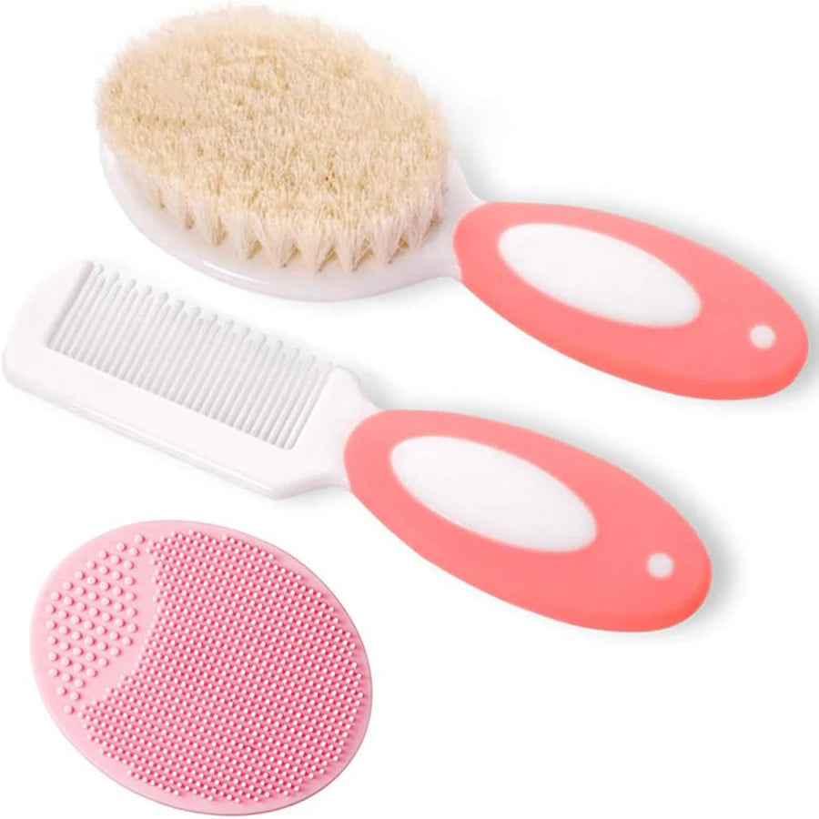 Baby Hair Brush Set for Newborn Toddlers Soft Bristles Cradle Cap Brush