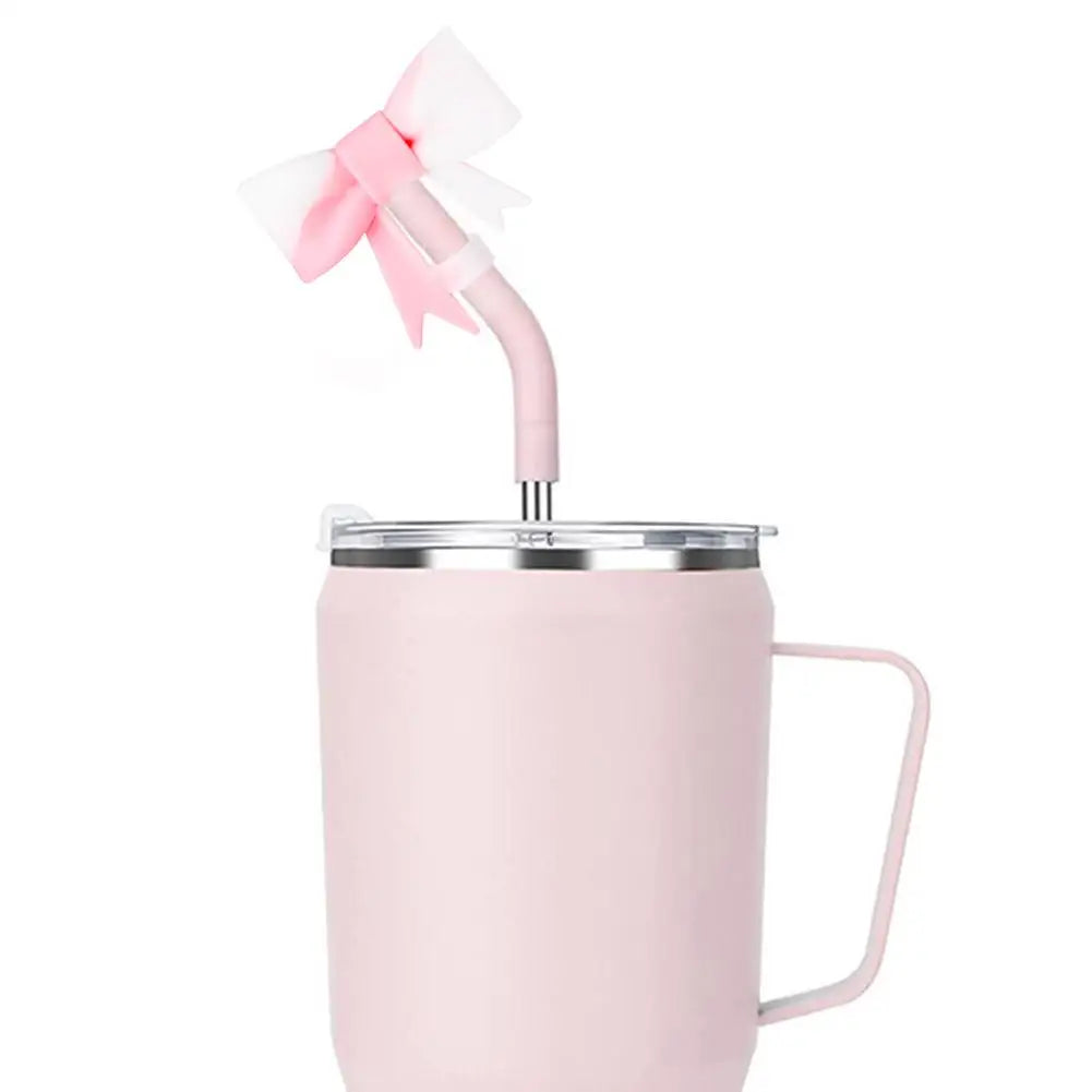 Bow Straw Cap Covers Toppers Silicone Accessories For Stanley Cups 30&40 Oz Tumbler And With 1pc Protective Boot ﻿