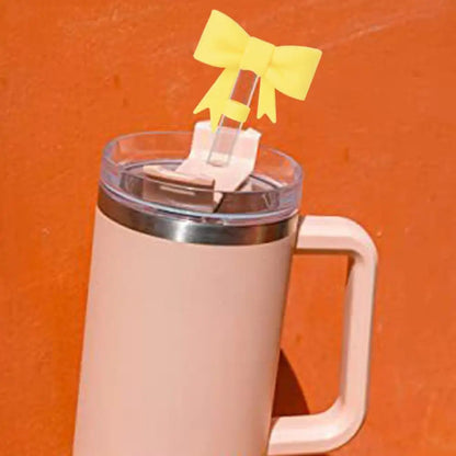 Bow Straw Cap Covers Toppers Silicone Accessories For Stanley Cups 30&40 Oz Tumbler And With 1pc Protective Boot ﻿