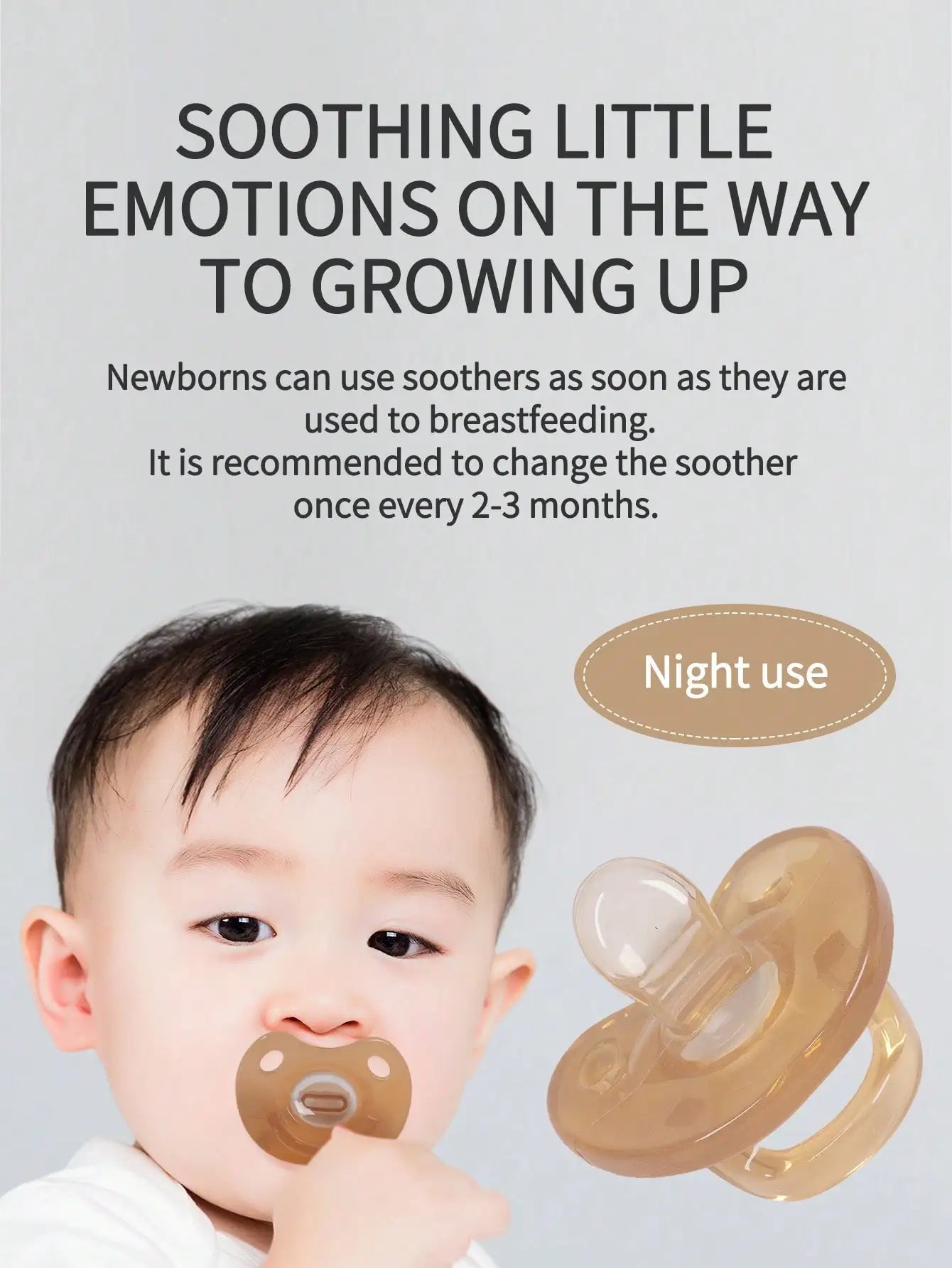 1 Pcs Baby Pacifier For Soothing Nighttime Sleep