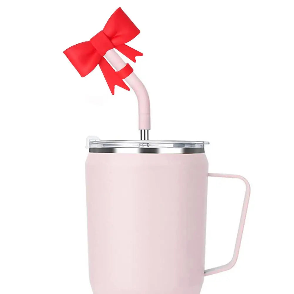 Bow Straw Cap Covers Toppers Silicone Accessories For Stanley Cups 30&40 Oz Tumbler And With 1pc Protective Boot ﻿