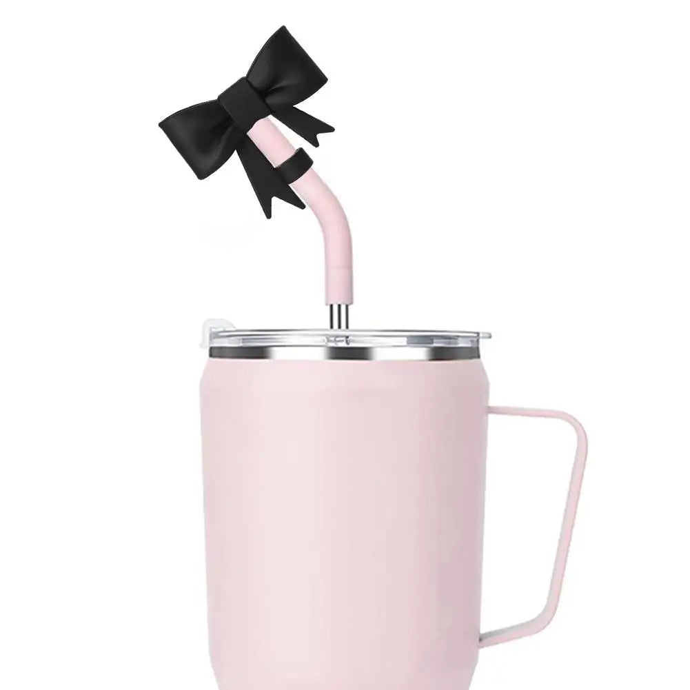 Bow Straw Cap Covers Toppers Silicone Accessories For Stanley Cups 30&40 Oz Tumbler And With 1pc Protective Boot ﻿