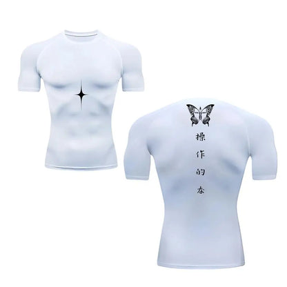 Compression Shirts for Men Gym Workout Running Tshirt Summer Athletic Quick Dry Tees Tops Short Sleeve Rash Guard  mens t shirt