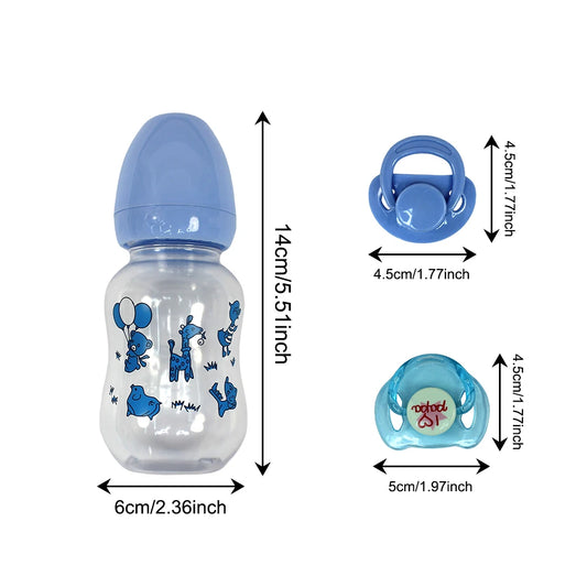 Baby Feeding Bottle To Fit Reborn Dolls Include(Pacifier*2, Feeding Bottle*1)