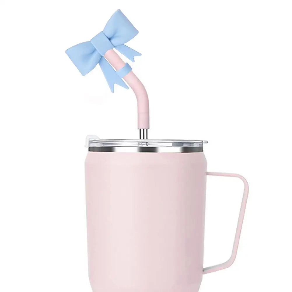 Bow Straw Cap Covers Toppers Silicone Accessories For Stanley Cups 30&40 Oz Tumbler And With 1pc Protective Boot ﻿