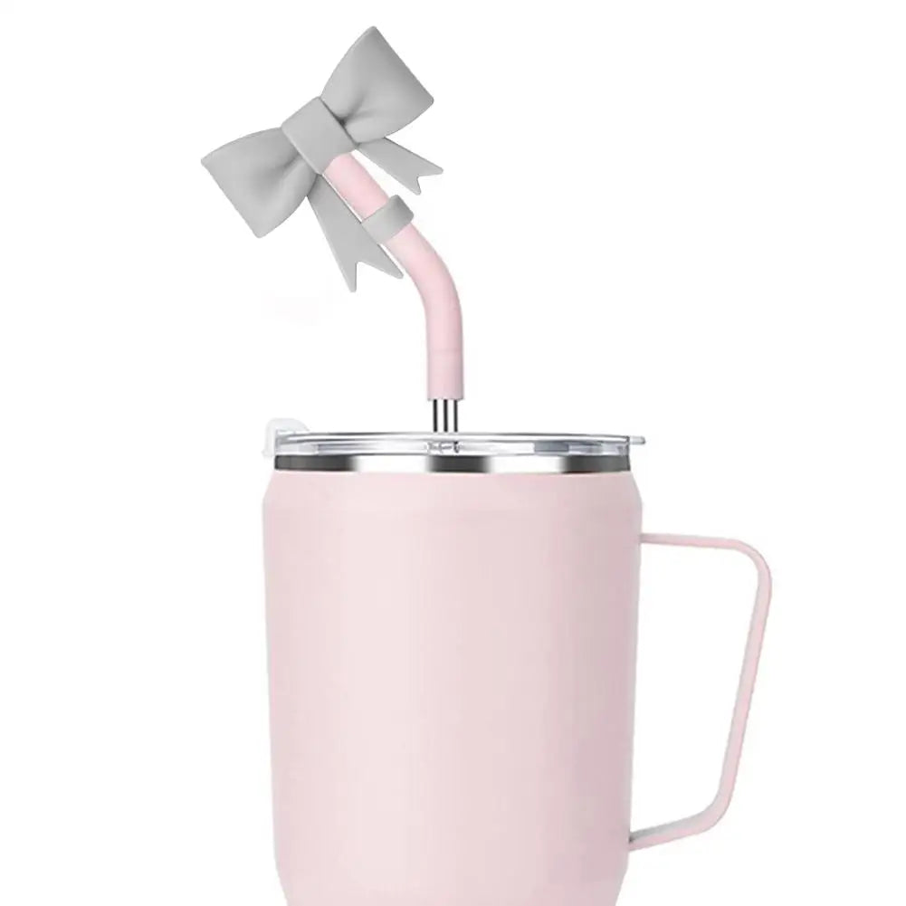 Bow Straw Cap Covers Toppers Silicone Accessories For Stanley Cups 30&40 Oz Tumbler And With 1pc Protective Boot ﻿