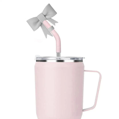 Bow Straw Cap Covers Toppers Silicone Accessories For Stanley Cups 30&40 Oz Tumbler And With 1pc Protective Boot ﻿