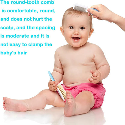 Baby Hair Brush Set for Newborn Toddlers Soft Bristles Cradle Cap Brush