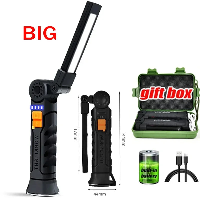 Portable COB LED Flashlight USB