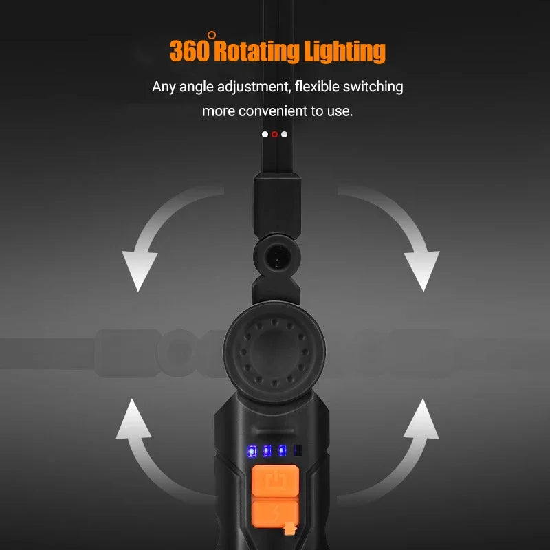Portable COB LED Flashlight USB